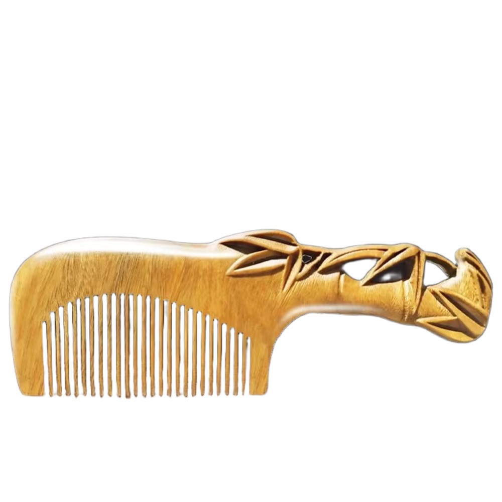 Natural Sandalwood Carved Comb Handcrafted Wooden Hair Comb for Detangling and Massage
