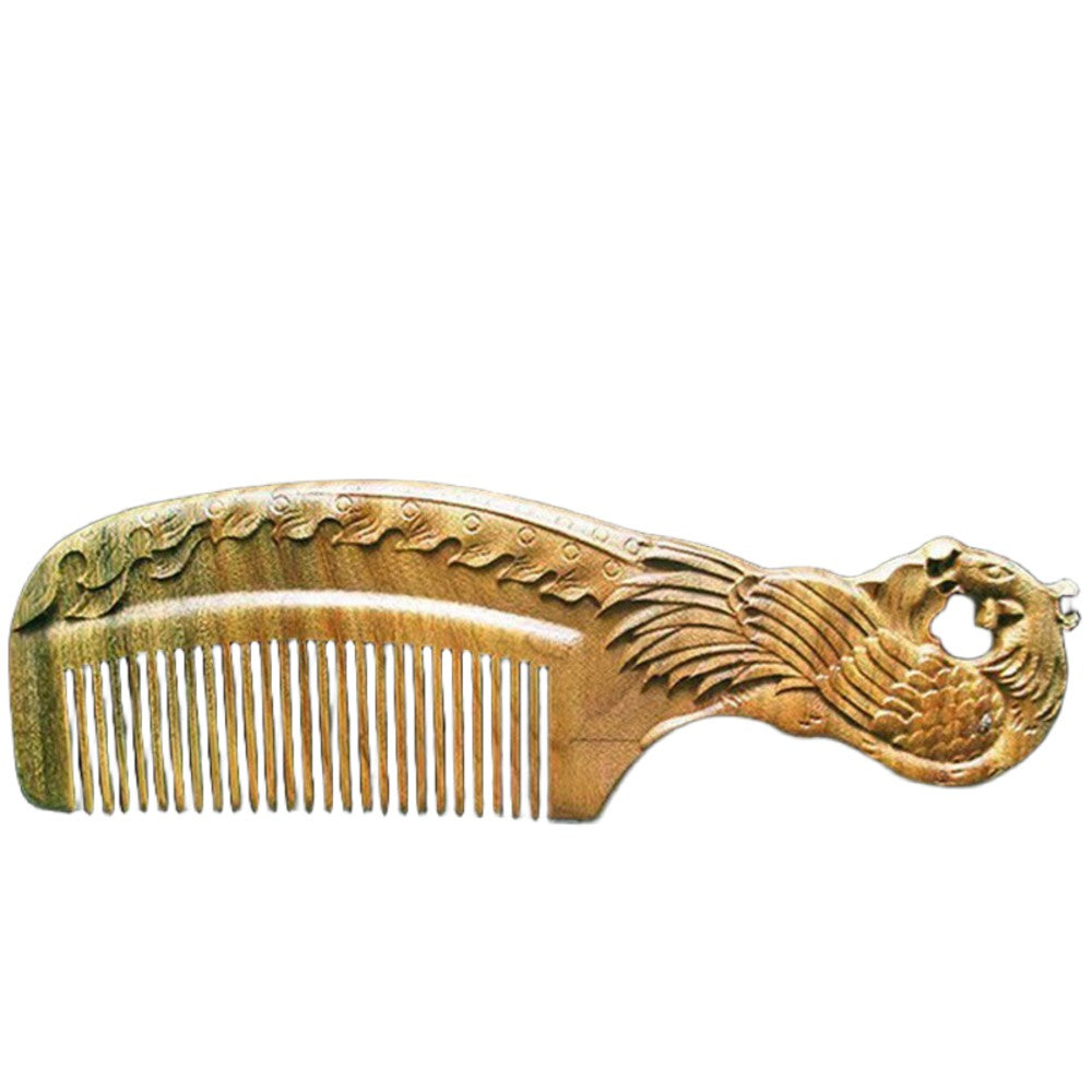 Natural Sandalwood Carved Comb Handcrafted Wooden Hair Comb for Detangling and Massage