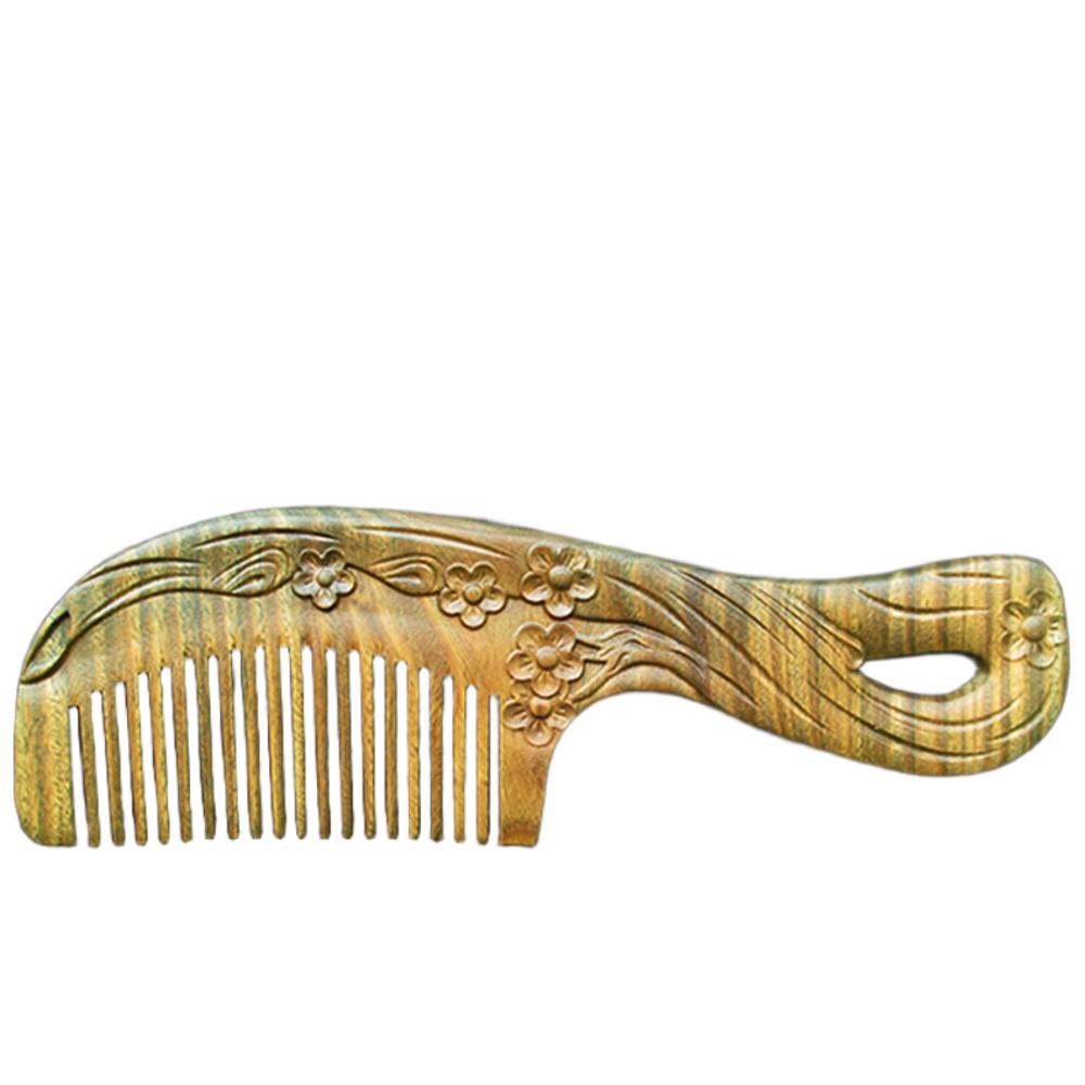 Natural Sandalwood Carved Comb Handcrafted Wooden Hair Comb for Detangling and Massage