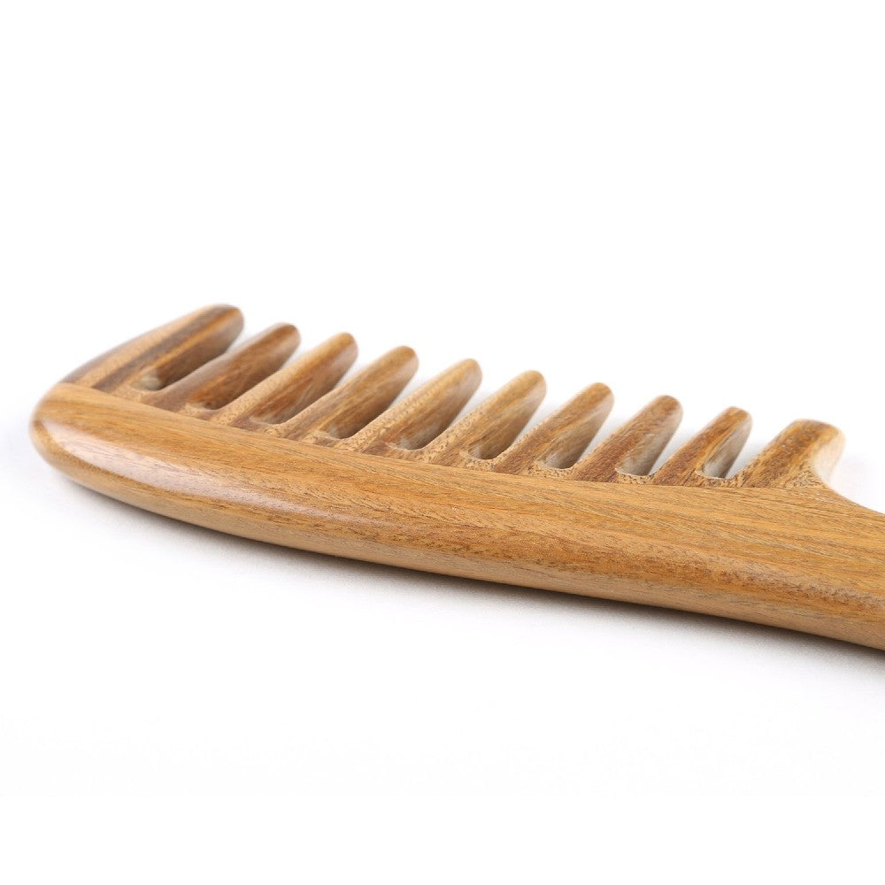 Sandalwood Hair Comb Handmade Wide Tooth Natural Wooden Detangling Comb