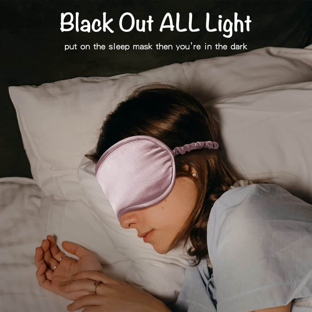 100% Pure Silk Eye Mask with Elastic Strap Sleep Mask for Beauty Sleep and Travel