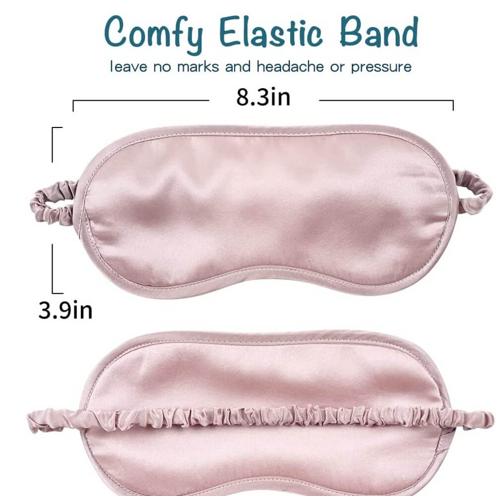 100% Pure Silk Eye Mask with Elastic Strap Sleep Mask for Beauty Sleep and Travel
