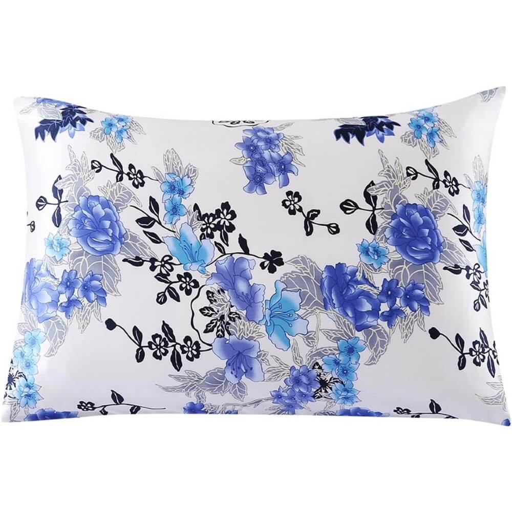 100% Mulberry Silk Pillowcase for Hair and Skin Natural Silk Pillow Cover Hidden Zipper Design with Floral Prints
