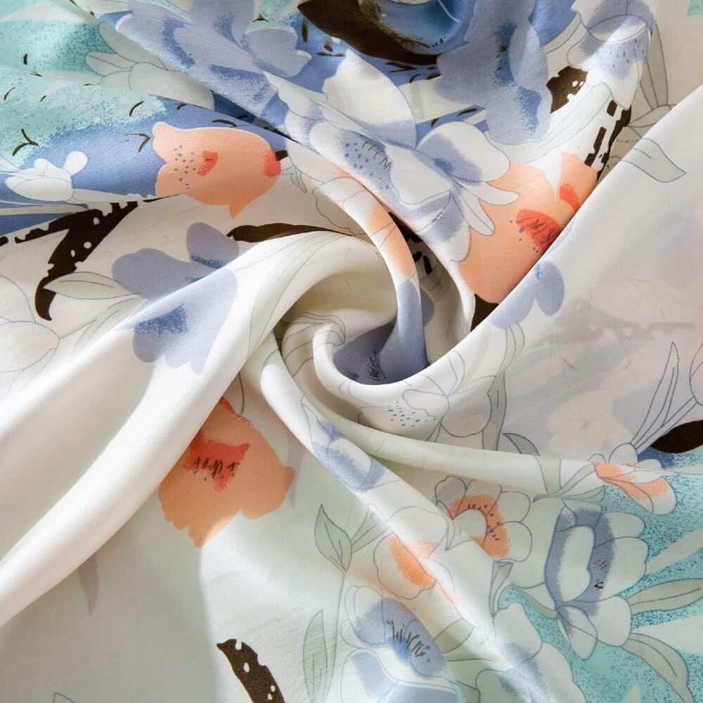 100% Mulberry Silk Pillowcase for Hair and Skin Natural Silk Pillow Cover Hidden Zipper Design with Floral Prints