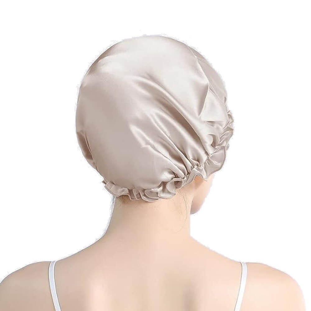 100% Mulberry Silk Sleep Cap for Curly Hair Silk Night Bonnet with Elastic Band