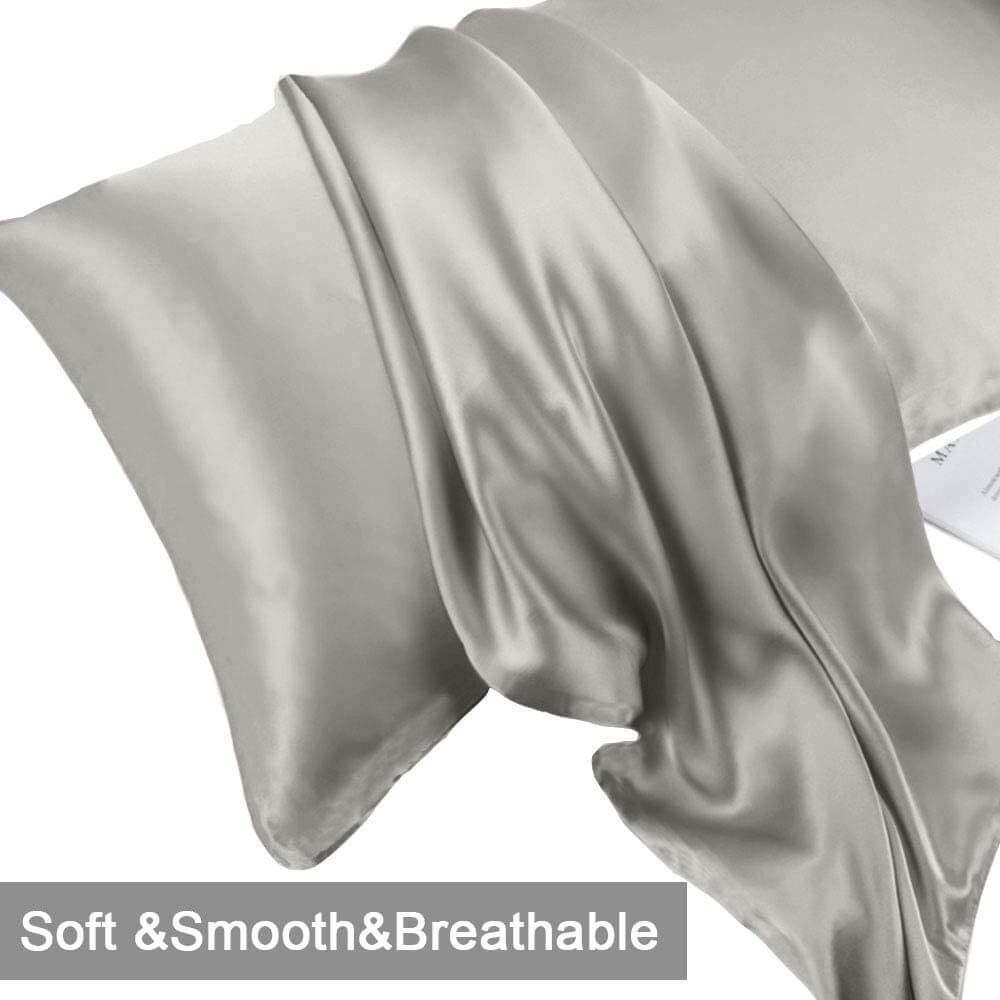 100% Mulberry Silk Pillowcase for Hair and Skin Soft Smooth Natural Silk Cover with Zipper Closure