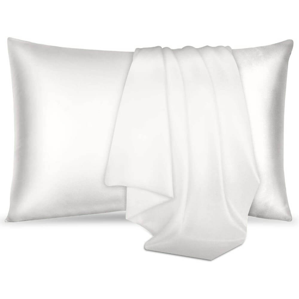 100% Mulberry Silk Pillowcase for Hair and Skin Soft Smooth Natural Silk Cover with Zipper Closure