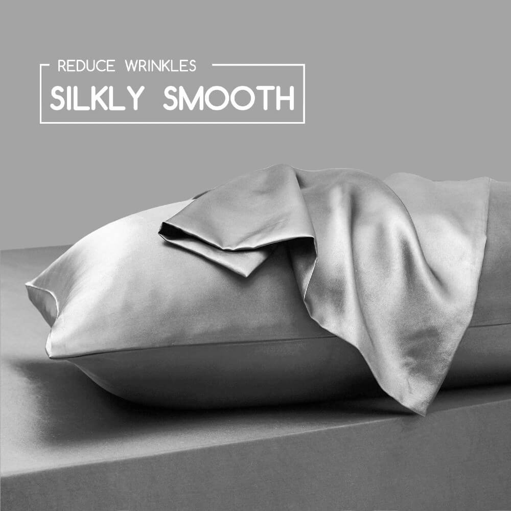 100% Mulberry Silk Pillowcase for Hair and Skin Soft Smooth Natural Silk Cover with Zipper Closure