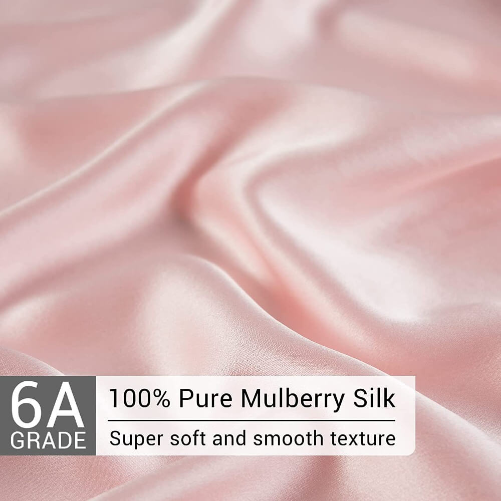 100% Mulberry Silk Pillowcase for Hair and Skin Soft Smooth Natural Silk Cover with Zipper Closure