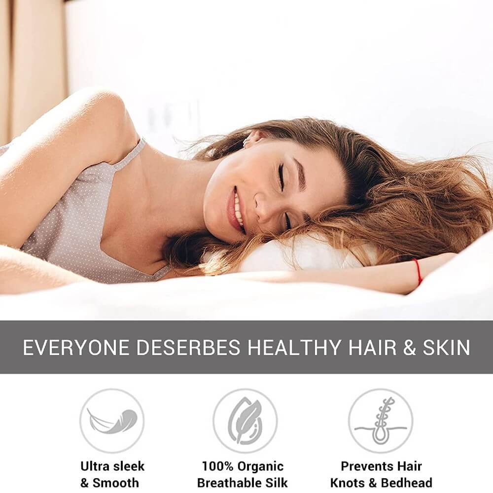 100% Mulberry Silk Pillowcase for Hair and Skin Soft Smooth Natural Silk Cover with Zipper Closure
