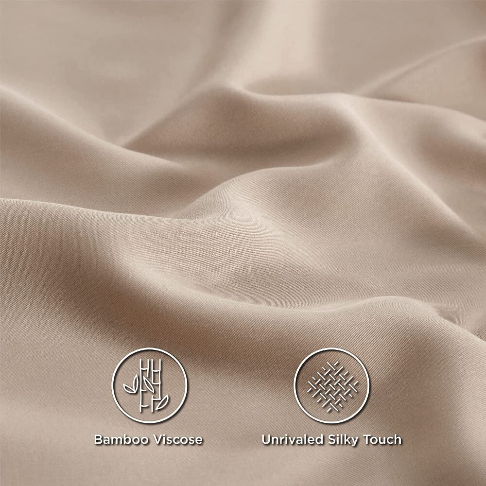 100% Bamboo Cooling Pillow Case Pillowcase Viscose Silky Pillow Covers with Envelope Closure - 2 Pack