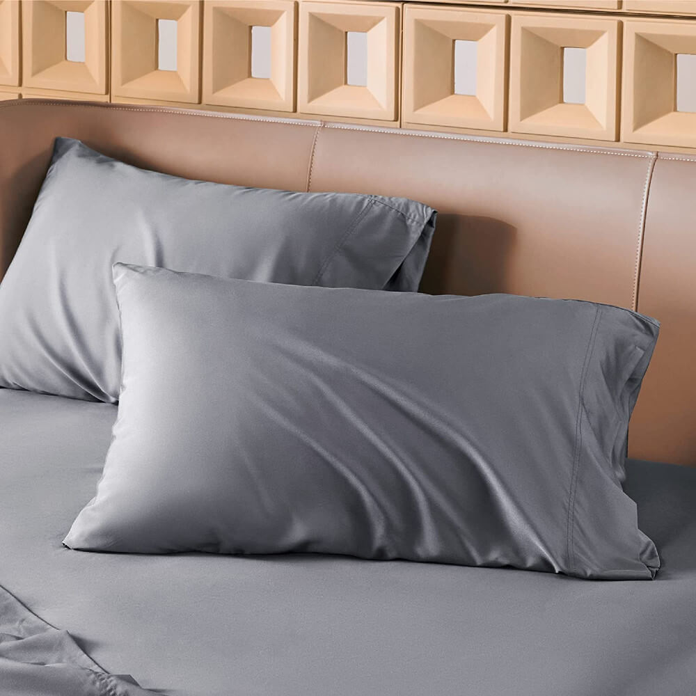 100% Bamboo Cooling Pillow Case Pillowcase Viscose Silky Pillow Covers with Envelope Closure - 2 Pack