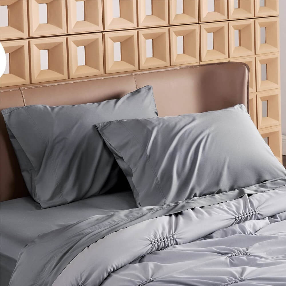 100% Bamboo Cooling Pillow Case Pillowcase Viscose Silky Pillow Covers with Envelope Closure - 2 Pack