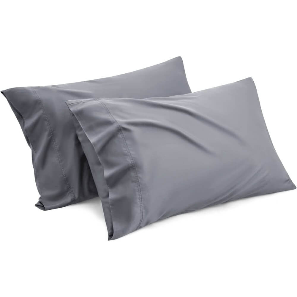 100% Bamboo Cooling Pillow Case Pillowcase Viscose Silky Pillow Covers with Envelope Closure - 2 Pack