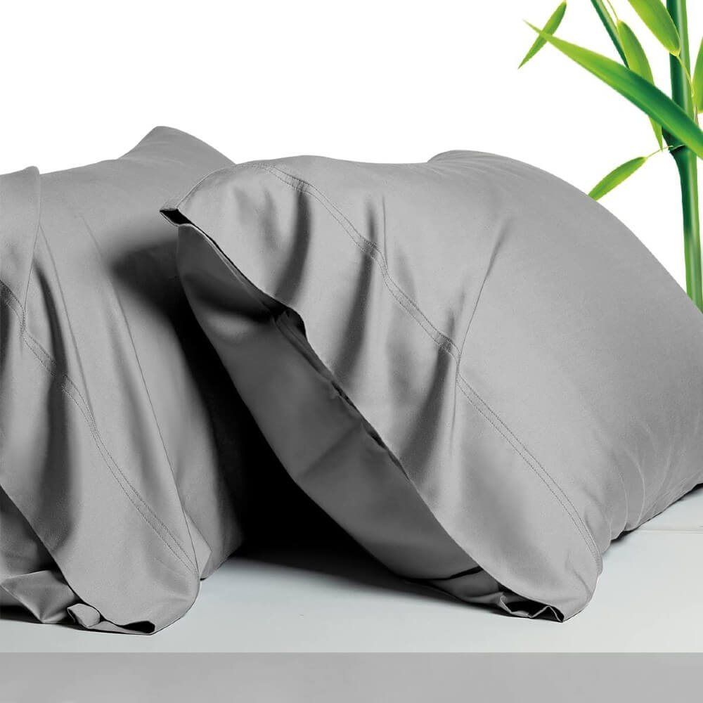 100% Bamboo Cooling Pillow Case Pillowcase Viscose Silky Pillow Covers with Envelope Closure - 2 Pack