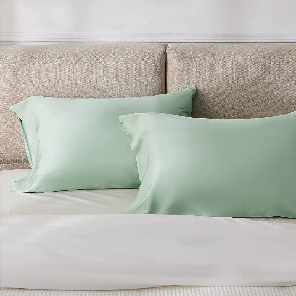 100% Bamboo Cooling Pillow Case Pillowcase Viscose Silky Pillow Covers with Envelope Closure - 2 Pack
