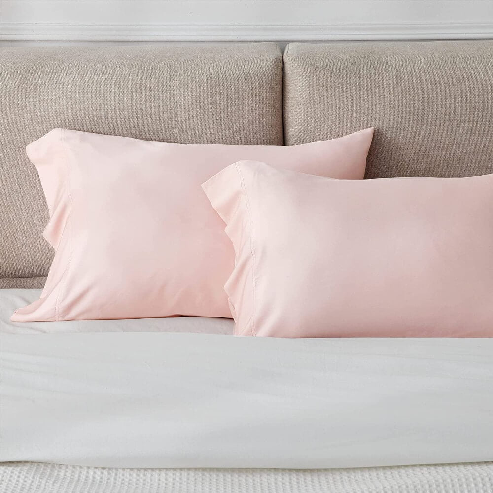 100% Bamboo Cooling Pillow Case Pillowcase Viscose Silky Pillow Covers with Envelope Closure - 2 Pack