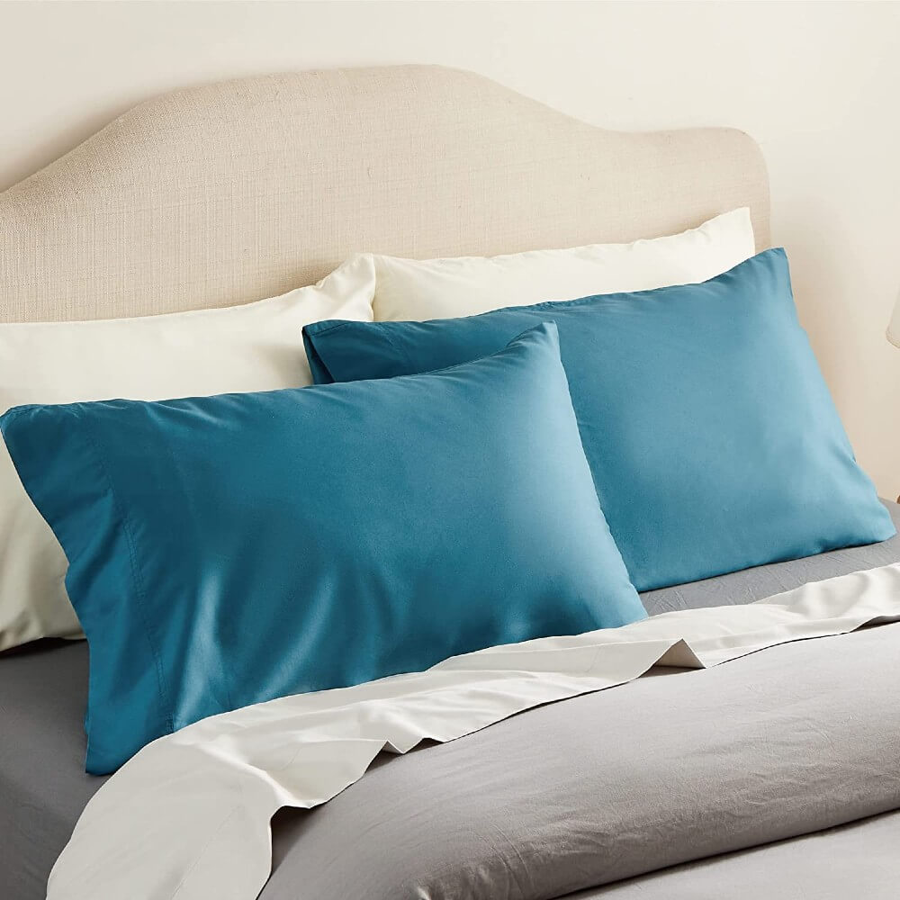 100% Bamboo Cooling Pillow Case Pillowcase Viscose Silky Pillow Covers with Envelope Closure - 2 Pack