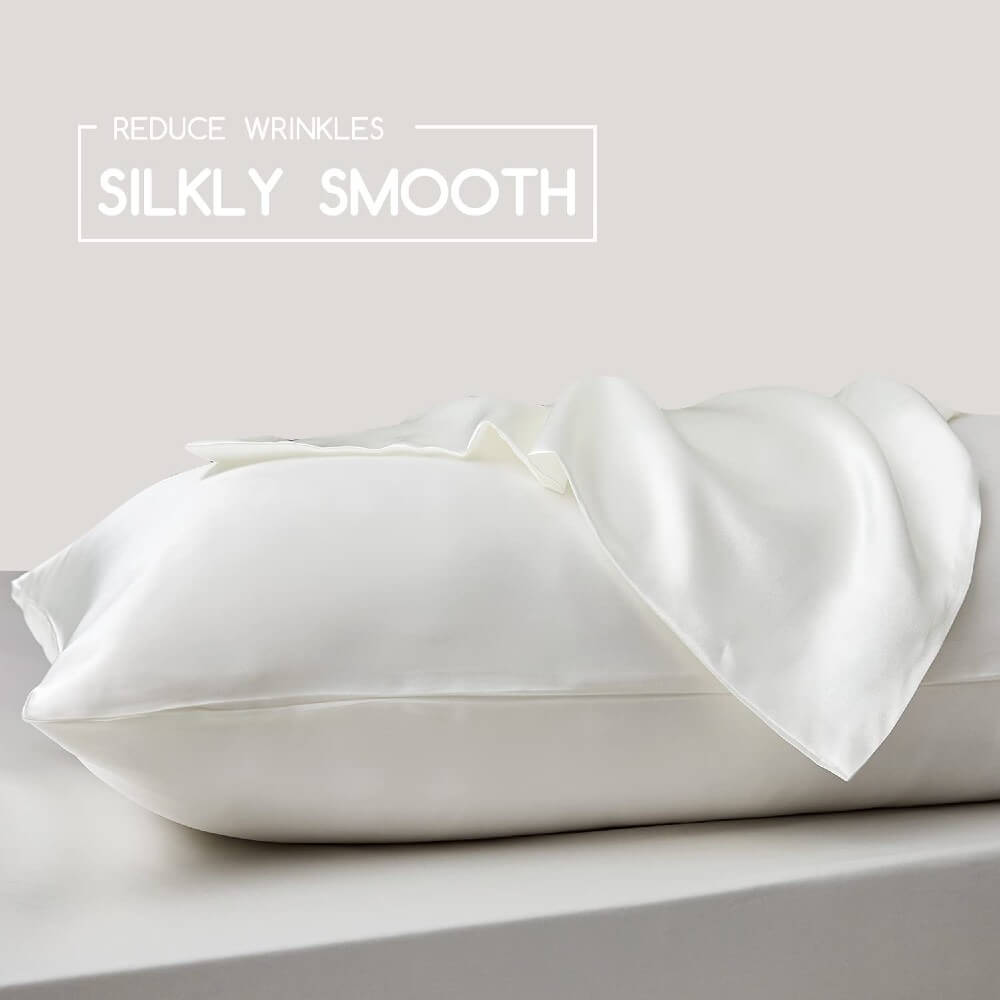 2 Pack Mulberry Silk Pillowcase for Hair and Skin 100% Natural Silk Pillow Case Cover with Hidden Zipper